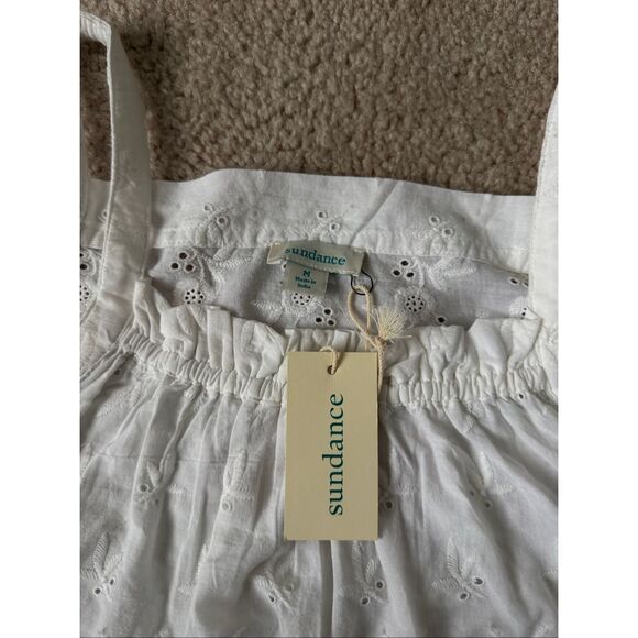 Sundance Tank Top Eyelet Boho Cotton White Medium - Picture 4 of 7